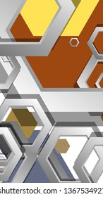 Abstract geometric background with hexagon, middle ages color composition. Vector illustration