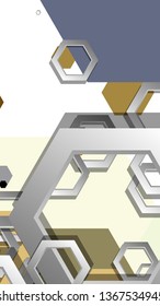 Abstract geometric background with hexagon, middle ages color composition. Vector illustration