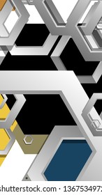 Abstract geometric background with hexagon, middle ages color composition. Vector illustration