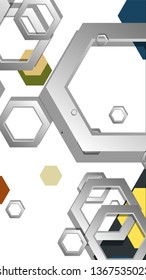 Abstract geometric background with hexagon, middle ages color composition. Vector illustration