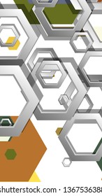 Abstract geometric background with hexagon, middle ages color composition. Vector illustration