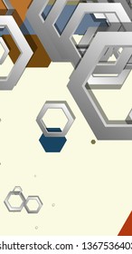 Abstract geometric background with hexagon, middle ages color composition. Vector illustration