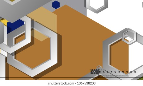 Abstract geometric background with hexagon, middle ages color composition. Vector illustration