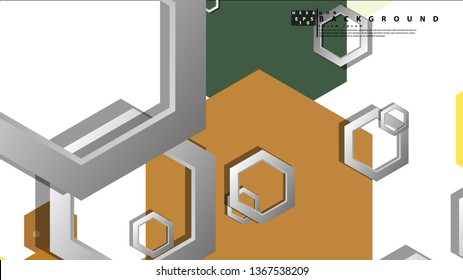 Abstract geometric background with hexagon, middle ages color composition. Vector illustration