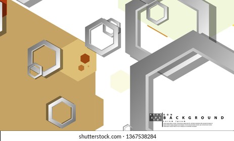 Abstract geometric background with hexagon, middle ages color composition. Vector illustration