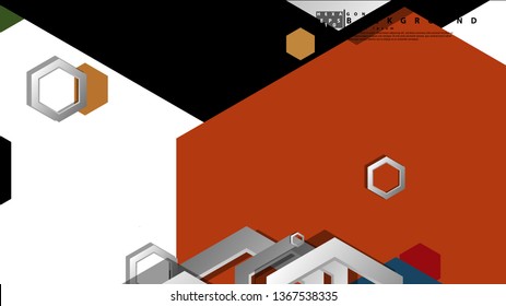Abstract geometric background with hexagon, middle ages color composition. Vector illustration