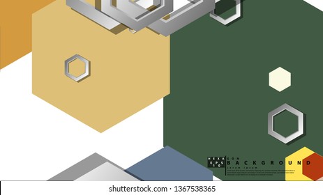 Abstract geometric background with hexagon, middle ages color composition. Vector illustration