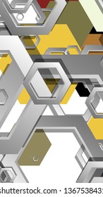 Abstract geometric background with hexagon, middle ages color composition. Vector illustration