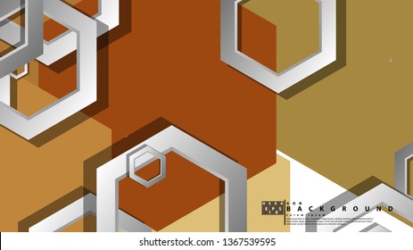 Abstract geometric background with hexagon, middle ages color composition. Vector illustration