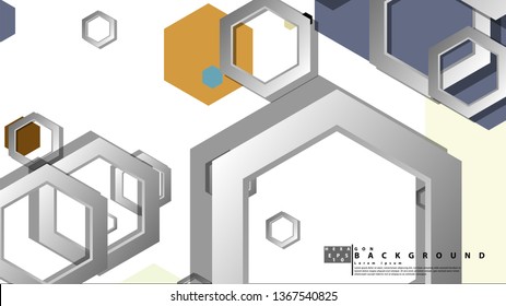 Abstract geometric background with hexagon, middle ages color composition. Vector illustration