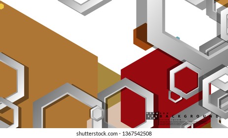 Abstract geometric background with hexagon, middle ages color composition. Vector illustration