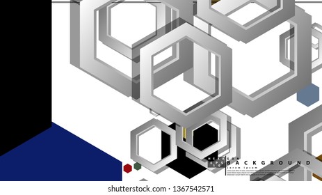Abstract geometric background with hexagon, middle ages color composition. Vector illustration