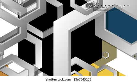 Abstract geometric background with hexagon, middle ages color composition. Vector illustration