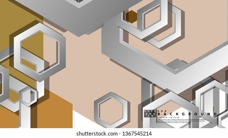 Abstract geometric background with hexagon, middle ages color composition. Vector illustration