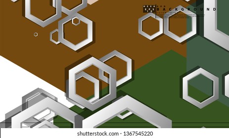 Abstract geometric background with hexagon, middle ages color composition. Vector illustration