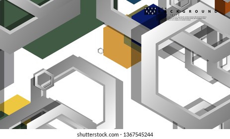 Abstract geometric background with hexagon, middle ages color composition. Vector illustration