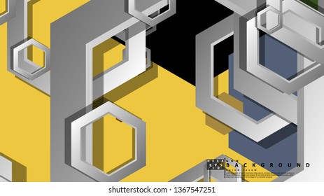 Abstract geometric background with hexagon, middle ages color composition. Vector illustration