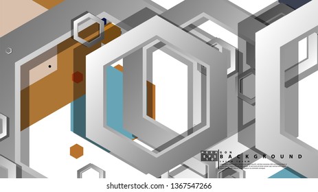 Abstract geometric background with hexagon, middle ages color composition. Vector illustration