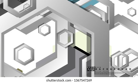 Abstract geometric background with hexagon, middle ages color composition. Vector illustration