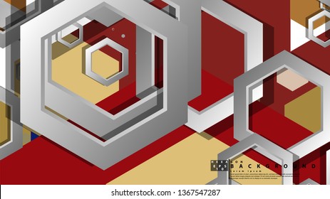 Abstract geometric background with hexagon, middle ages color composition. Vector illustration