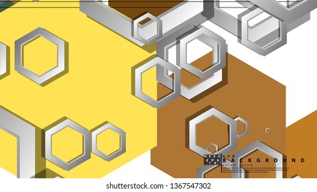 Abstract geometric background with hexagon, middle ages color composition. Vector illustration