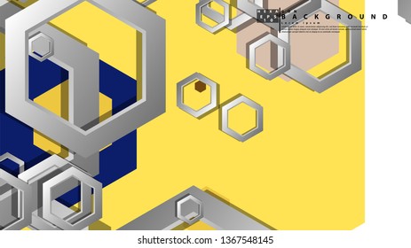 Abstract geometric background with hexagon, middle ages color composition. Vector illustration