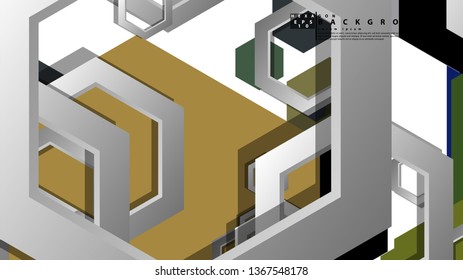Abstract geometric background with hexagon, middle ages color composition. Vector illustration