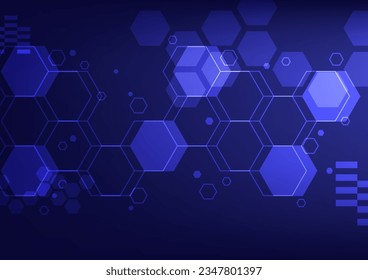 Fondo geométrico abstracto. Tecnología de redes de hexágonos. Gráfico vectorial de la ciencia digital