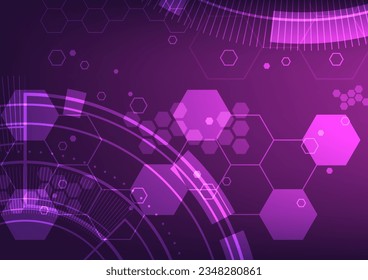 Abstract geometric background. Hexagon networking technology. Digital science vector graphic