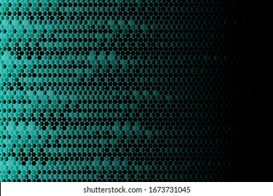 Abstract geometric background  The hexagon on the background is a dark green and black gradient.