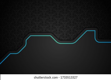 abstract geometric background with hexagon pattern and blue gradient line element design. Black shadow as barier pattern and non texture shape