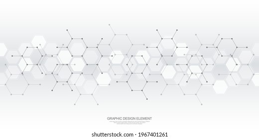 Abstract geometric background with hexagon pattern. Hexagonal shape design elements.