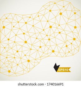 Abstract geometric background, hexagon, web, network, connectivity