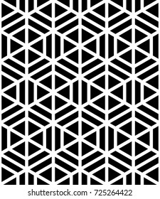 Abstract geometric background. Hexagonal mesh with embedded cells. Vector seamless illustration. Rhythmic repeating pattern. Modern style for geometric templates.Set