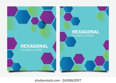 Abstract geometric background with hexagons brochure template