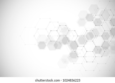 Abstract geometric background with hexagons. Digital technology background. Vector design for science, technology or medicine