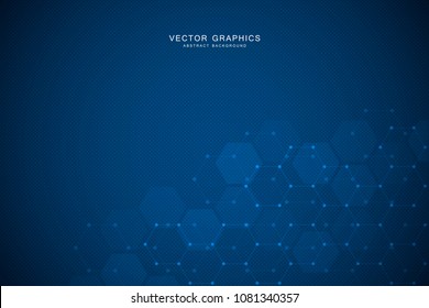 Abstract geometric background with hexagons. Digital technology background. Vector design for science, technology or medicine