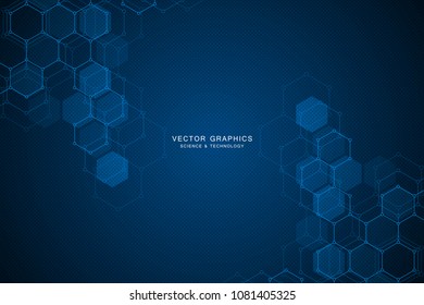 Abstract geometric background with hexagons. Digital technology background. Vector design for science, technology or medicine