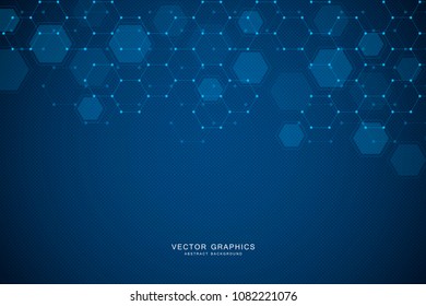 Abstract geometric background with hexagons. Digital technology background. Vector design for science, technology or medicine