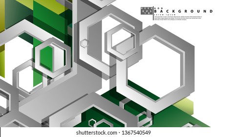 Abstract geometric background with hexagons, foliage color composition. Vector illustration