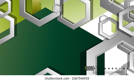 Abstract geometric background with hexagons, foliage color composition. Vector illustration