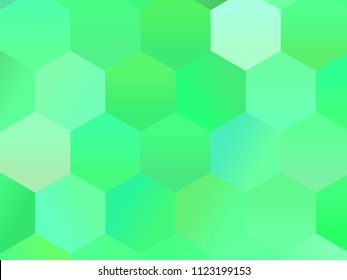 Abstract geometric background with hexagons. Green. Color gradient pattern, Vector illustration