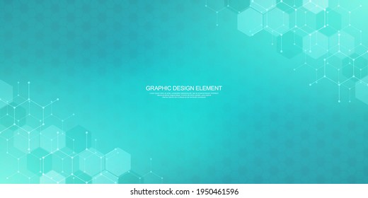 Abstract geometric background with hexagons pattern. The design element of hexagonal shape. Concepts and ideas for technology, science, and medicine. Vector illustration