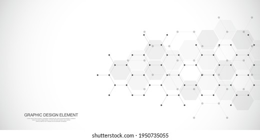 Abstract geometric background with hexagons pattern. The design element of hexagonal shape