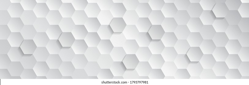 Abstrakter geometrischer Hintergrund mit Hexagonen. Polygonaler Effekt von Licht und Schatten auf grauem Hintergrund