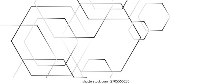Abstract geometric background with hexagons. Polygonal shape light and shadow effect on the grey background. modern, eps10