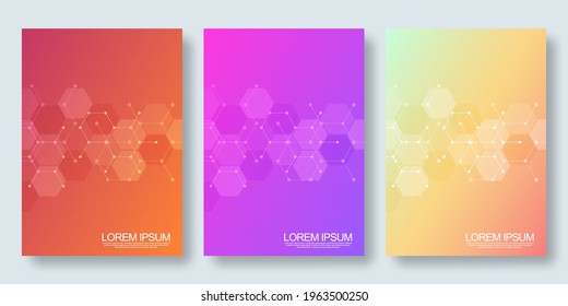 Abstract geometric background with hexagons shape pattern for a business brochure or cover book, page layout, flyer design, and poster template