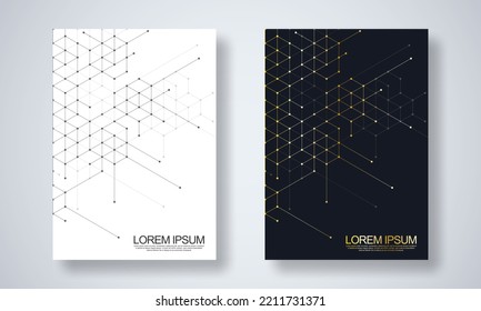 Abstract geometric background with hexagons shape pattern for a business brochure or cover book, page layout, flyer design, and poster template
