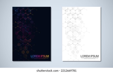 Abstract geometric background with hexagons shape pattern for a business brochure or cover book, page layout, flyer design, and poster template