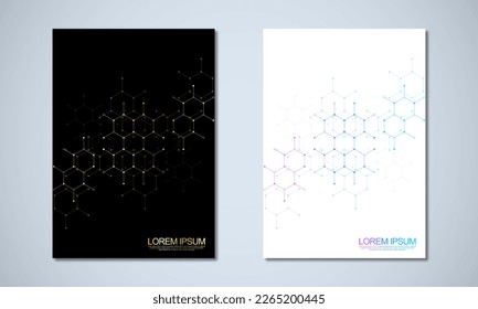 Resumen de fondo geométrico con modelo de forma hexagonal para un folleto comercial o libro de portada, diseño de página, diseño de volante y plantilla de afiches